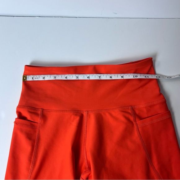 Old Navy Women’s Power-soft Cropped Neon Orange Leggings - Workout Tights - Picture 4 of 6